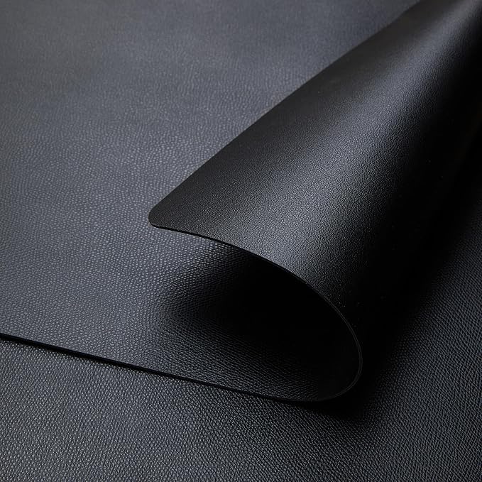 DOLOPL Placemats Set of 6 – Black Wipeable Faux Leather Table Placemats - Image 3