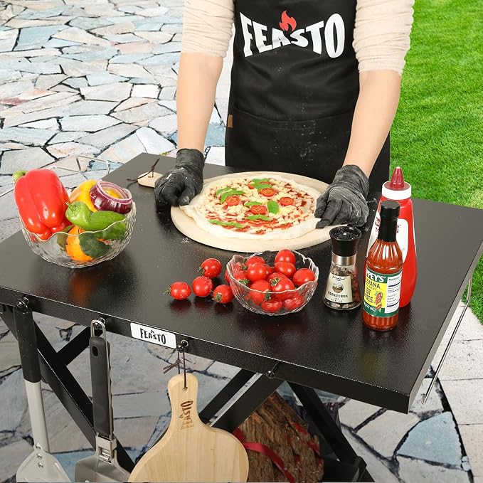 Folding Grill Table with Extra Storage Bottom Shelf, Indoor & Outdoor Prep - Image 7