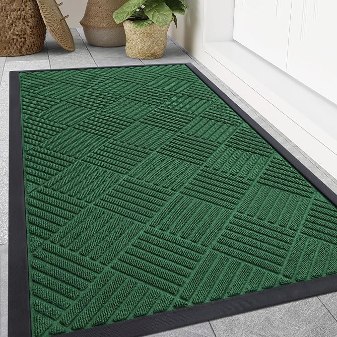 Smiry Front Door Mat Outside Entrance, Heavy Duty Outdoor Indoor Natural Rubber by Smiry