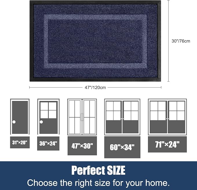 Large Front Door Mat Outside Entrance Indoor Doormat, Outdoor Door Mats - Image 2