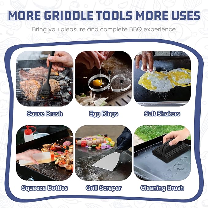 HaSteeL 28Pcs Griddle Accessories Kit, Stainless Steel Flat Top Grill Accessory - Image 7