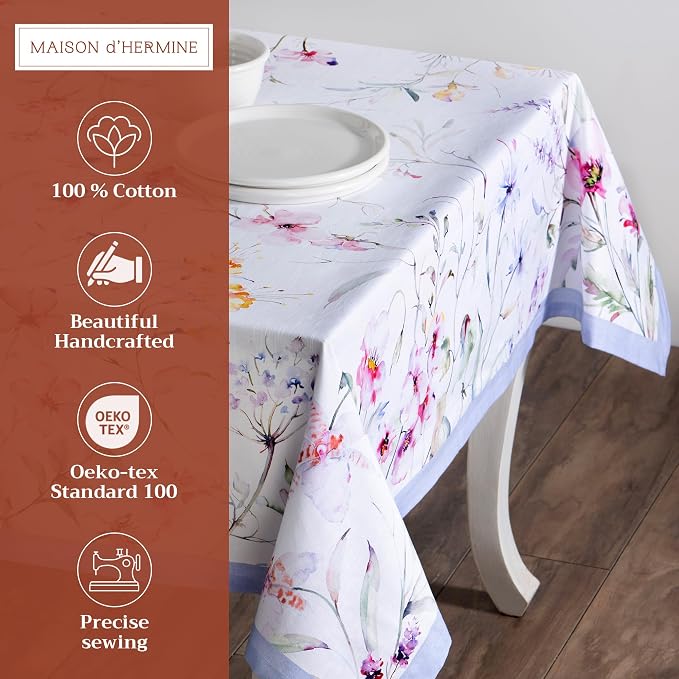 Maison d' Hermine Table Cloth Rectangle Table 100% Cotton 60 x 108 Inches - Image 2