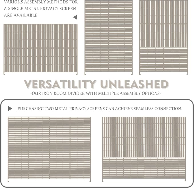Kozyard Metal Privacy Screen 74" H x 47.2" W Decorative Outdoor Divider - Image 3
