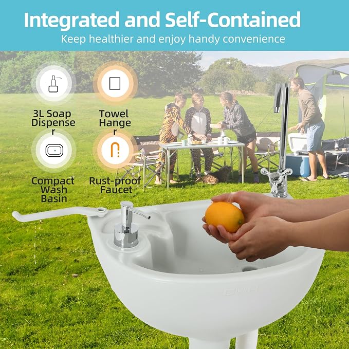 YITAMOTOR Dual Use Portable Sink 17L Camping Hand Washing Station - Image 4