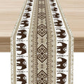 African Tribal Table Runner, Rustic Boho Elephants Diwali India Aztec Bohemian by Unknown