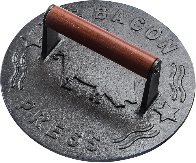 Heavy-Duty Cast Iron Burger Press 8.5 Inch Round Burger Smasher, Grill Press by Bellemain