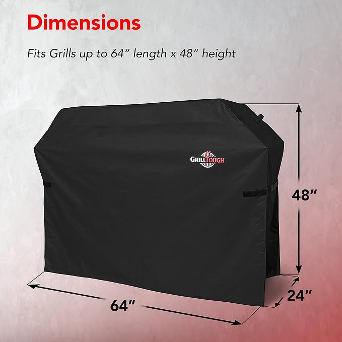 Heavy Duty BBQ Grill Cover for Outdoor Grill, 64 Inch – Waterproof, Weather - Image 5