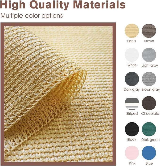 Sunny Guard Customized 3.3'x9' Sand Yellow Balcony Privacy Screen, 180 GSM - Image 5