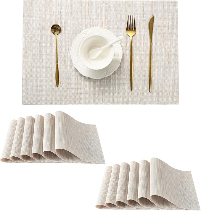 Leetaltree Pale Beige Placemats Set of 12 by Leetaltree-ArtatEveryTable