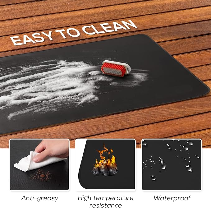 FLASLD Fireproof Under Grill Mat, 60x32 inch Grill Protector Under Desk - Image 4