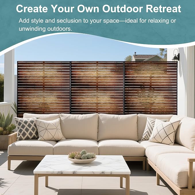 Metal Privacy Screen Outdoor Freestanding Privacy Wall Panels and Decorative - Image 5