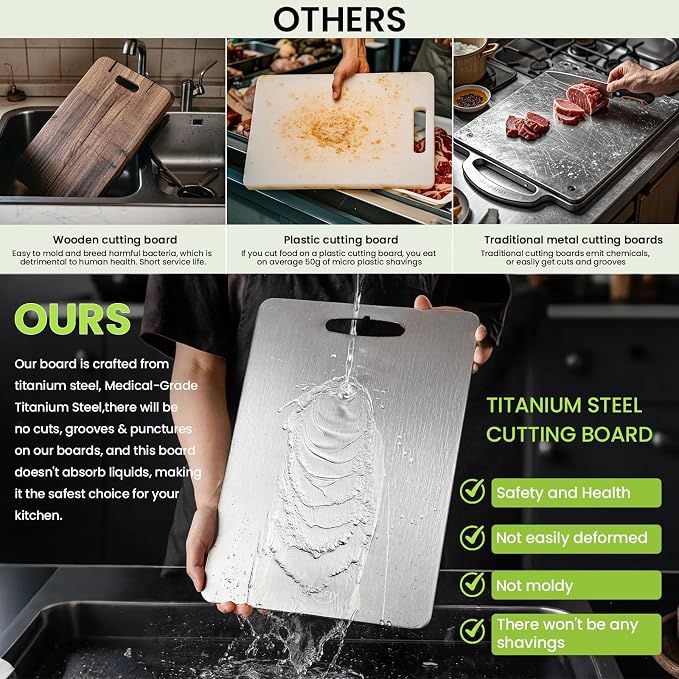3 Pack Titanium Cutting Board-100% Pure Titanium Cutting Boards - Image 2