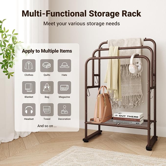ELYKEN 40'' Tall Standing Towel Racks, 3 Tier Towel Drying Rack Outdoor - Image 8