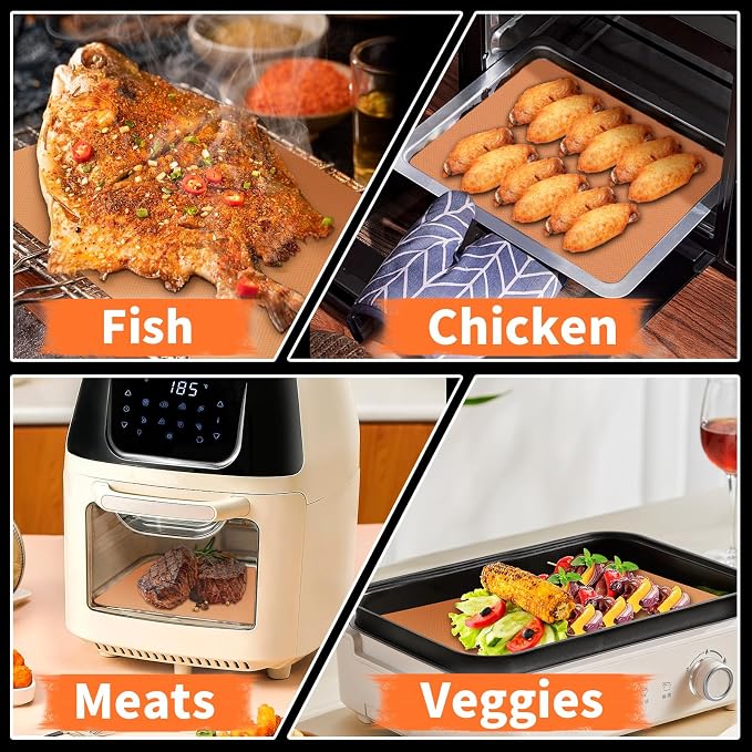 WIBIMEN Grill Mats for Outdoor Grill, Copper 9pcs Grill Mat, 100% Non-Stick - Image 7