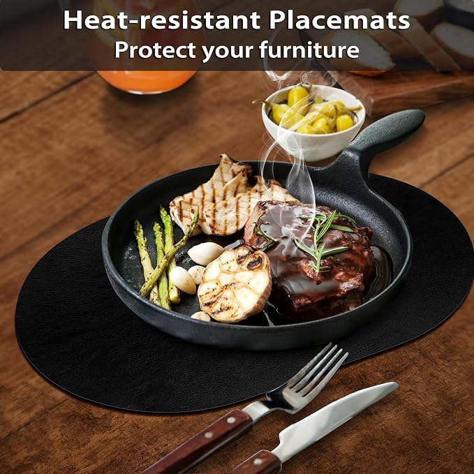 ADRIMER Placemats, Heat Resistant Oval Placemats Set of 4 Washable 12 x 17 Inch - Image 3