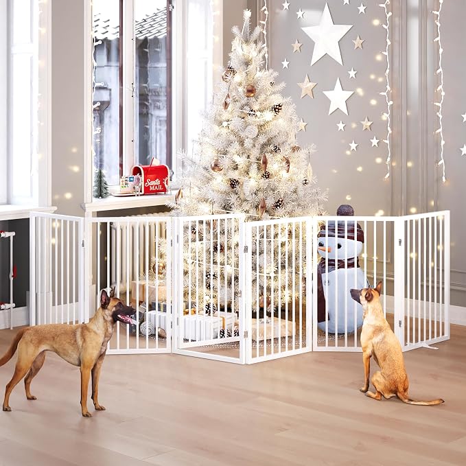 Vantas Folding No-Assembly Metal Pet Gate 120" Wide, Freestanding Accordion - Image 2