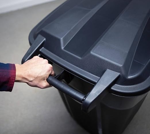 32 Gallon Heavy Duty Wheeled Plastic Garbage Can - Image 4