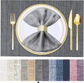BETEAM Placemats Set of 8, Woven Vinyl Placemat by BETEAM