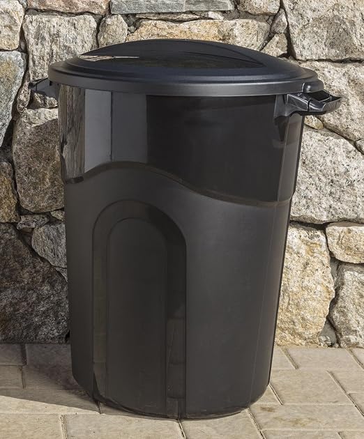 32 Gallon Heavy Duty Plastic Outdoor Trash Can - Image 8