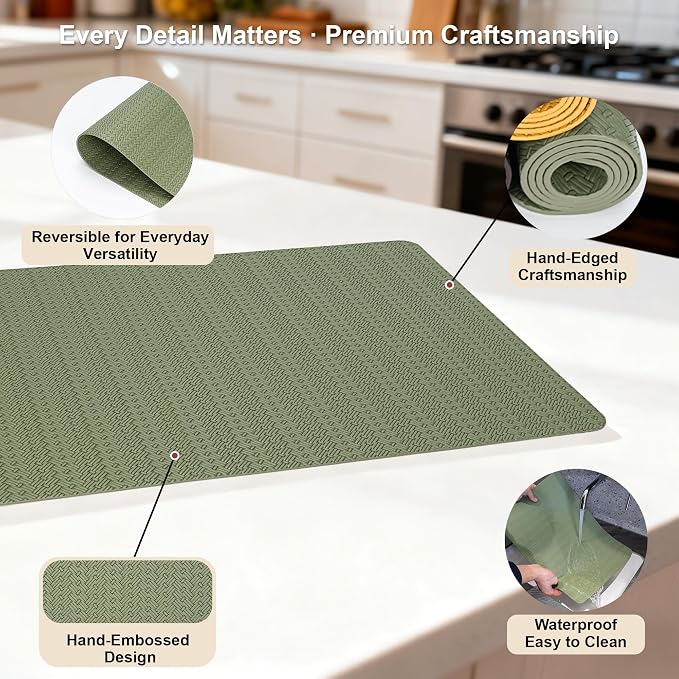 Faux Leather Placemats Set of 4 – 17x12 Inch Vinyl Table Mats, Heat Resistant - Image 4