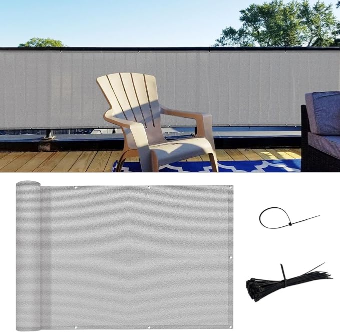 SUNNY GUARD 3.3'x19.7' Balcony Privacy Screen Fence, Apartments Railing Screen - Image 2