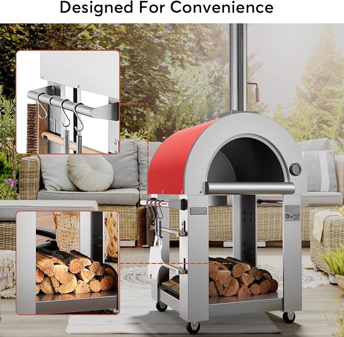 Empava Pizza Oven with Open Shelf and Wheels - Image 7