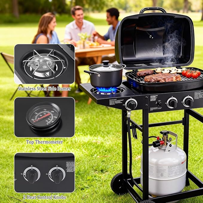 Unovivy 2-Burner Portable Propane Gas Grill - Image 4