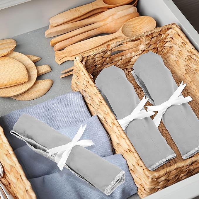 Hillban 6 Pcs Anti Tarnish Silver Storage Bags Silver Storage Cloth Felt - Image 5
