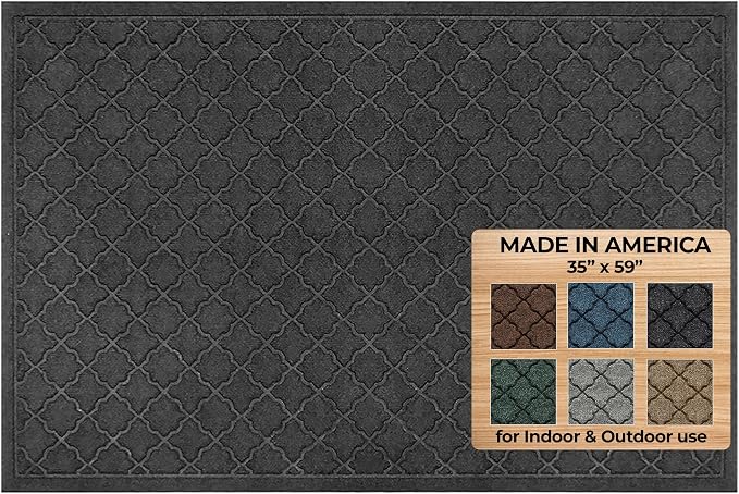WaterHog Heavy Duty Doorway Mat, Made in USA, Durable & Skid-Resistant Entryway by BungalowFlooring