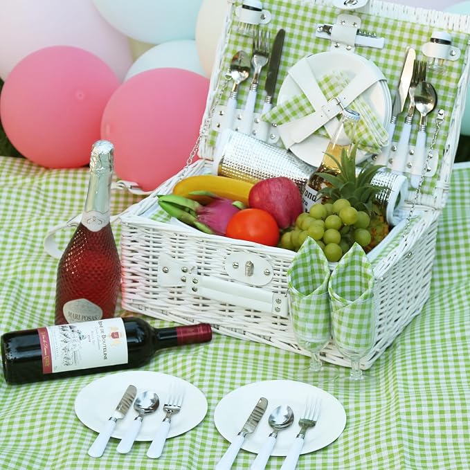 Neti Neti Wicker Picnic Basket for 4 - Image 2