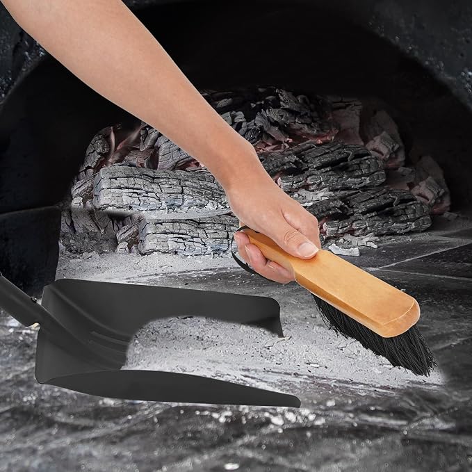 Fireplace Ash Shovel and Brush Set, Coal Shovel and Hearth Brush Set, Fireplace - Image 6