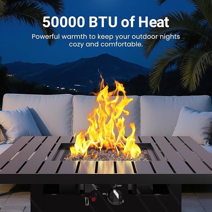 Royalcraft 2 in 1 Propane Fire Pit Table, 50000 BTU Gas Fire Pits Table - Image 4