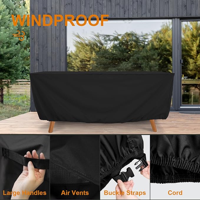 Tempera Retangle Patio Furniture Cover, Outdoor Table Covers Waterproof - Image 4