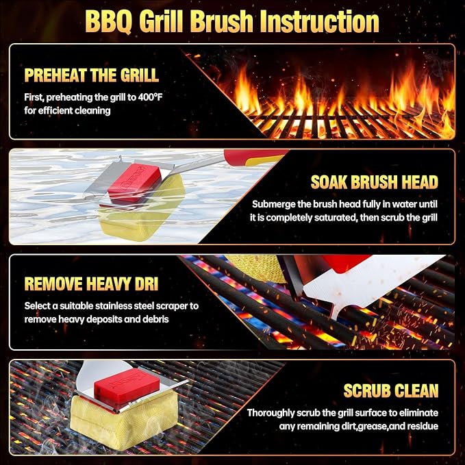 Grill Brush Bristle Free for Outdoor Grill, Steam Grill Cleaning Brush - Image 5