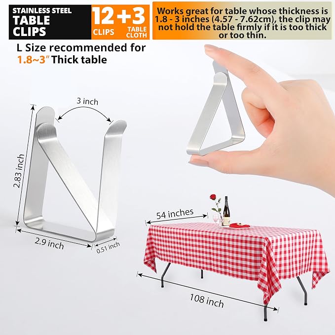 12 Pack Large Tablecloth Clips - Image 2