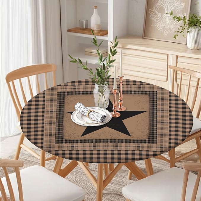 Western Texas Star Round Fitted Tablecloth - Image 7