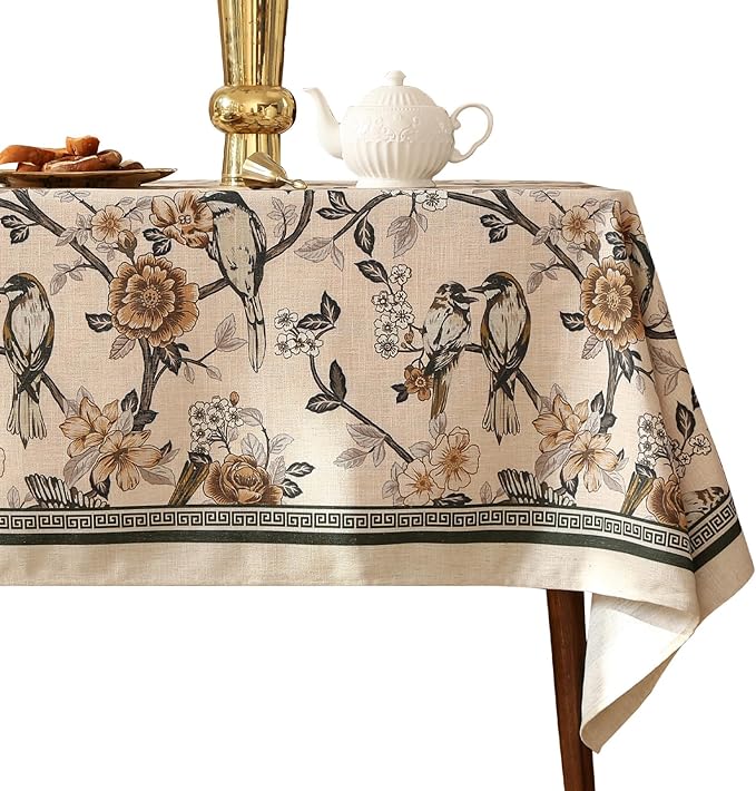 ISAENNE Designer Vintage Linen Small Table Cloth by Isaennehomedecoration