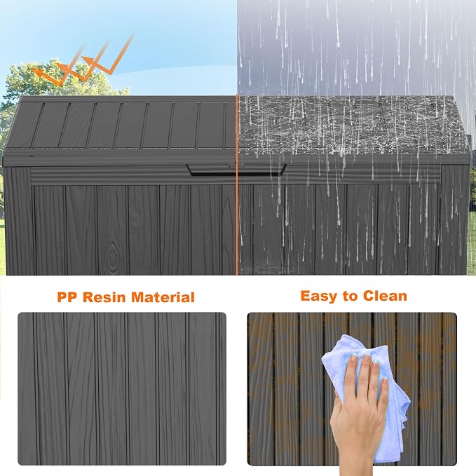 75 Gallon Large Deck Box, Resin Outdoor Storage Box - Image 5