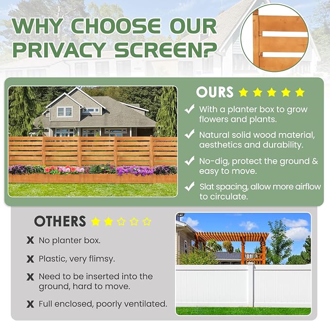 Air Conditioner Fence, Outdoor Wood Privacy Screens - Image 6