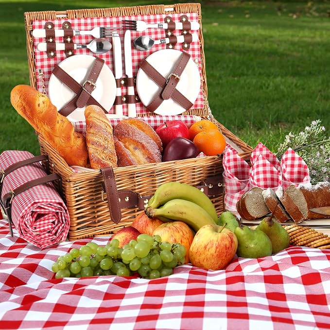 Neti Neti Wicker Picnic Basket for 4 - Image 2