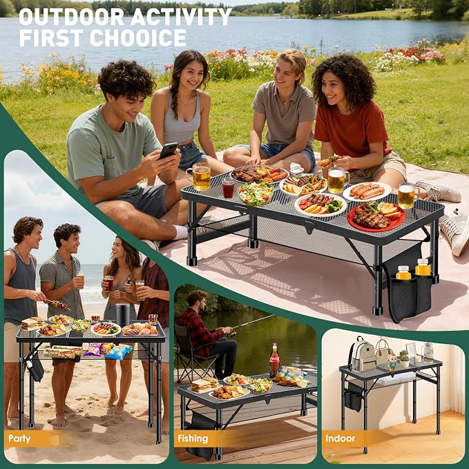 DeeprBetter Folding Camping Table, 3ft Camping Table Aluminum Folding Table - Image 7