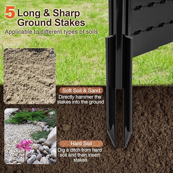 Giantex 4 Panels Outdoor Privacy Screen, HDPE Decorative Trash Can Enclosure - Image 4