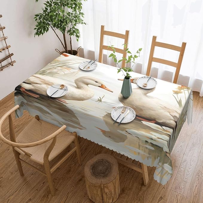 Rectangle Table Cloth Retro Duck Waterproof Tablecloth 54 x 72 in Washable by Unknown