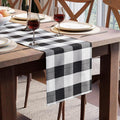 Encasa XO Cotton Dining Table Runner | Buffalo Black Checks | Size 13x48 in by EncasaXO