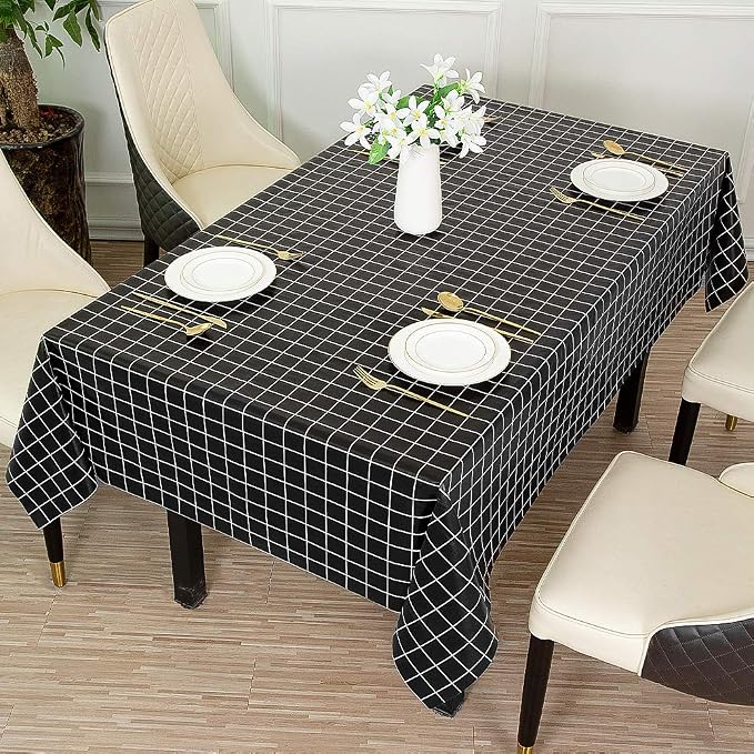 Romanstile Rectangle Vinyl Tablecloth, 100% Waterproof Oil-Proof Checkered - Image 2