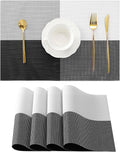 Leetaltree Gray with White Grid Pattern Placemats Set of 4 by Leetaltree-ArtatEveryTable