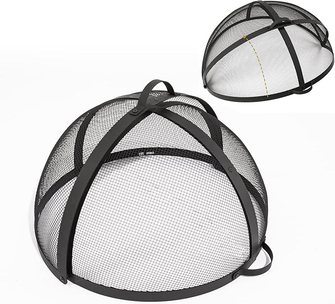 WeCooper 30In Round Fire Pit Spark Screen Cover, Outdoor Patio Easy-Opening by WeCooper