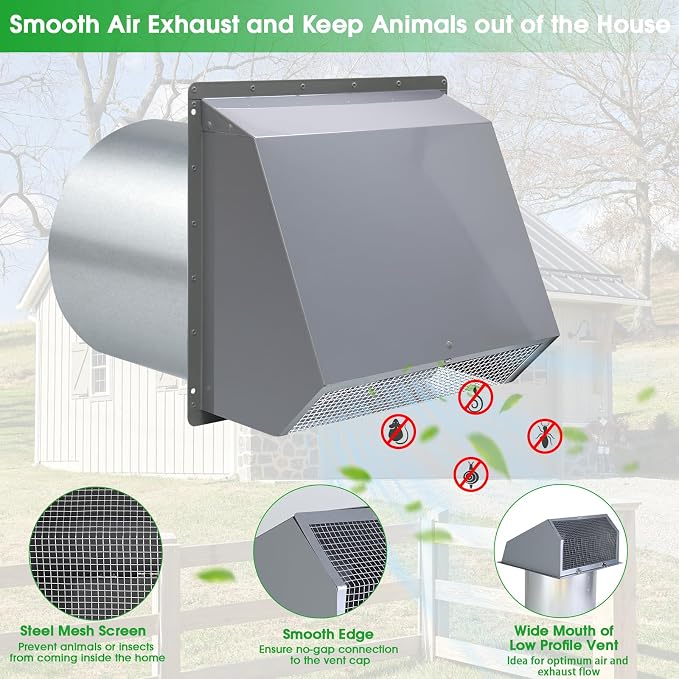 10 Inch Hooded Wall Vent Exhaust - Image 3