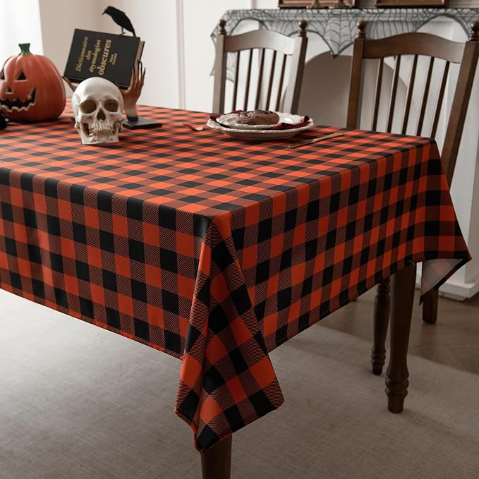 Waterproof Gingham Festive Tablecloth Fabric by Essifunia