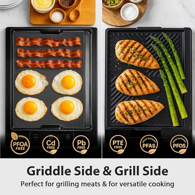 Utheer Nonstick Reversible Aluminum Ceramic Griddle 16.3" x 13", 50% Lighter - Image 5